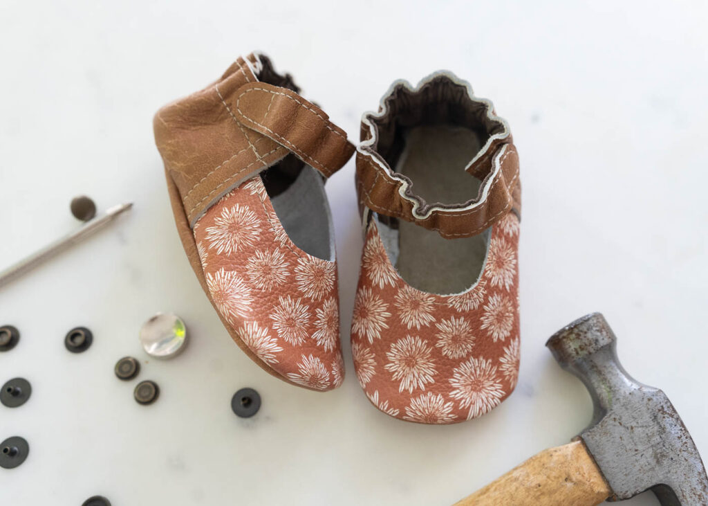 How to make leather baby shoes - ready to add snaps to leather shoes