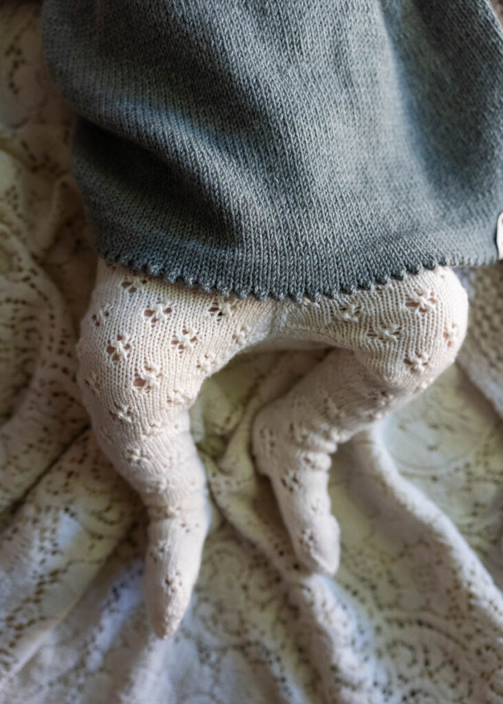 Knitting baby leggings