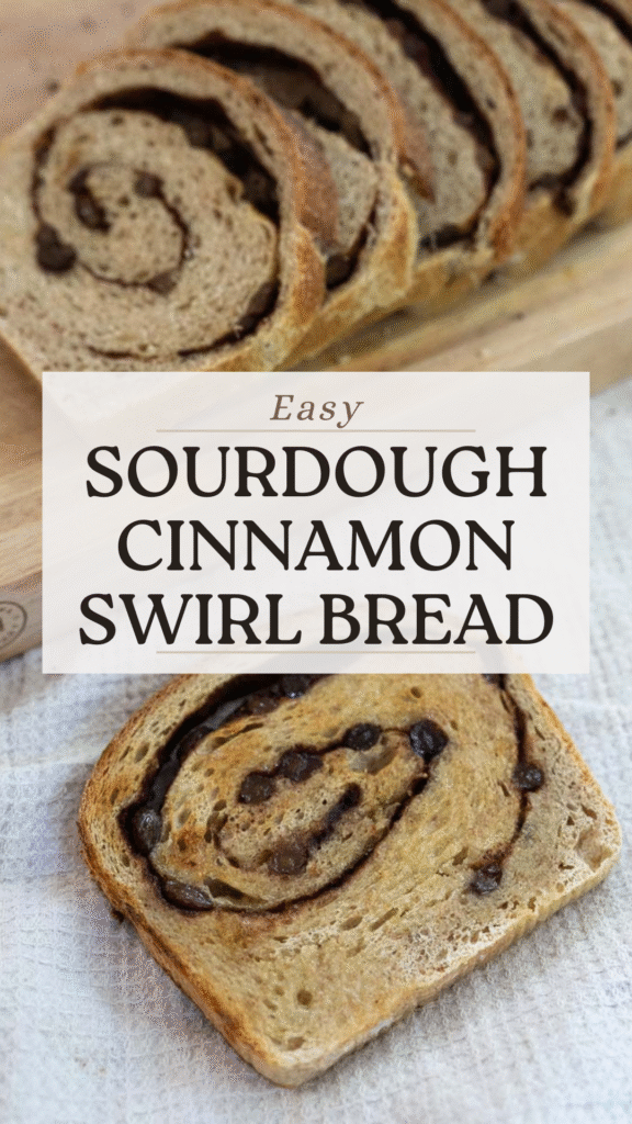 Easy Sourdough Cinnamon Swirl Bread pinterest pin
