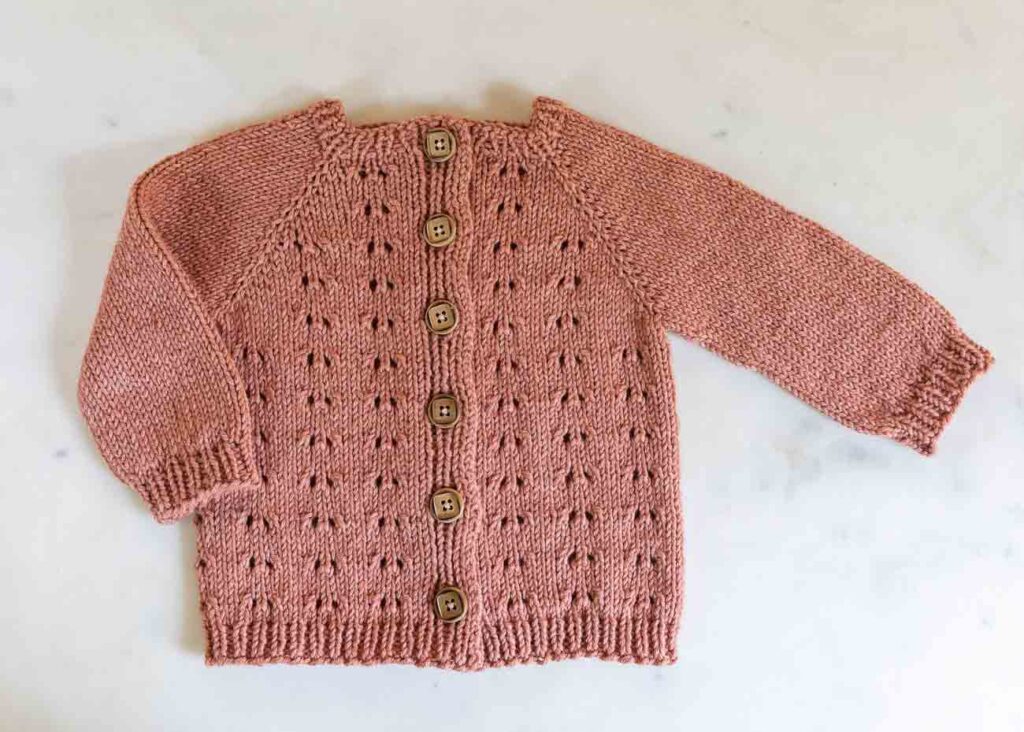 cardigan knitting pattern to make for a baby girl