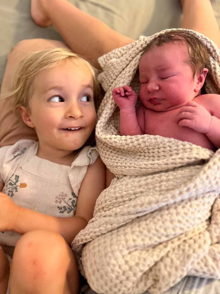 my girls after our homebirth