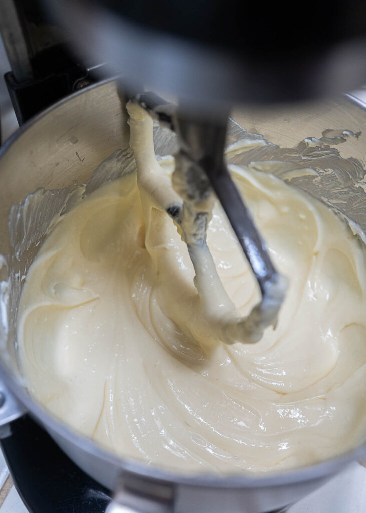 mixing batter for summer berry cheesecake recipe