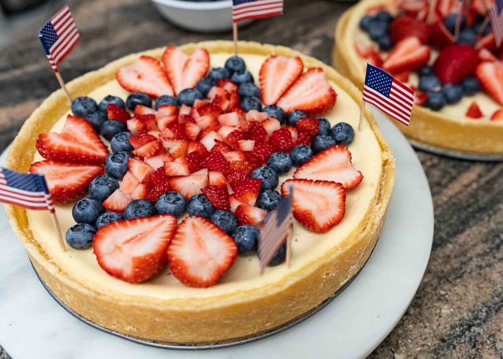 summer berry cheesecake for 4th of July